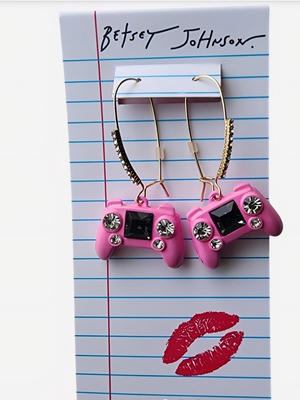 🎮✨ NEW Betsey Johnson Pink Game Controller Earrings ✨🎮